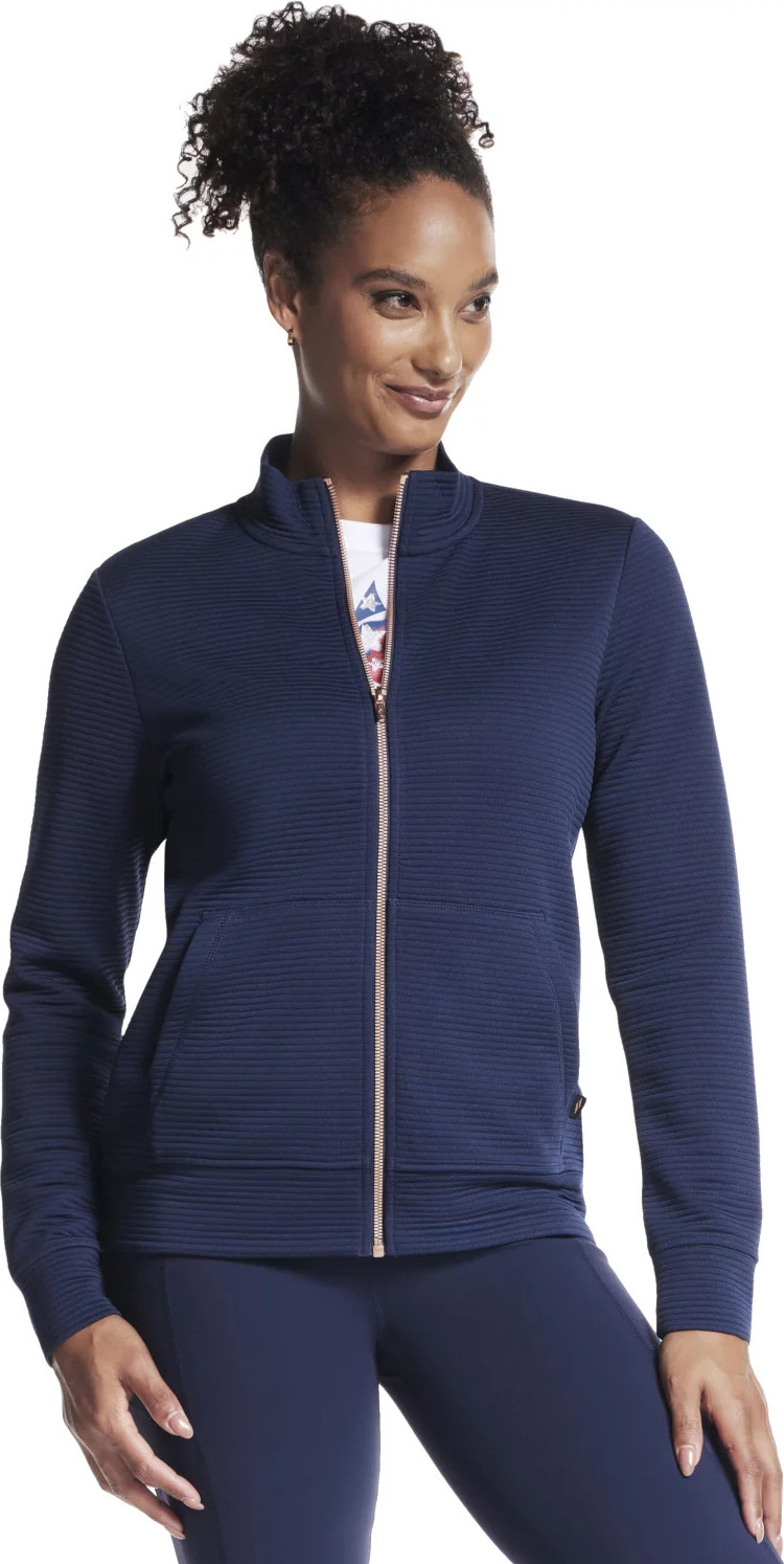 Tmavomodrá mikina na zips Skechers Go Walk Everywhere Full Zip Hoodless W3JA261-NVY Veľkosť: M