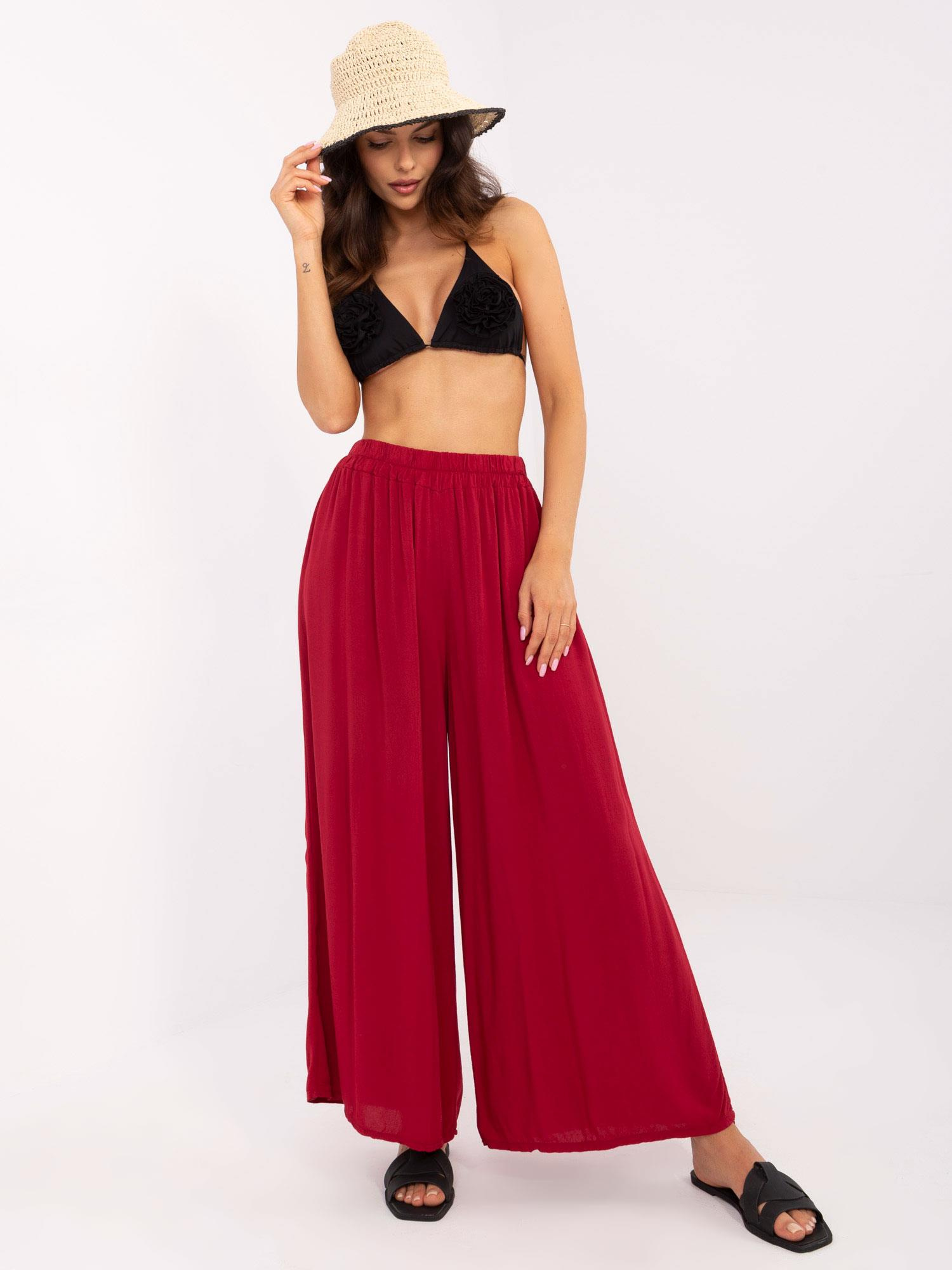 Bordové vzdušné široké nohavice TW-SP-BI-82353.39-burgundy Veľkosť: M