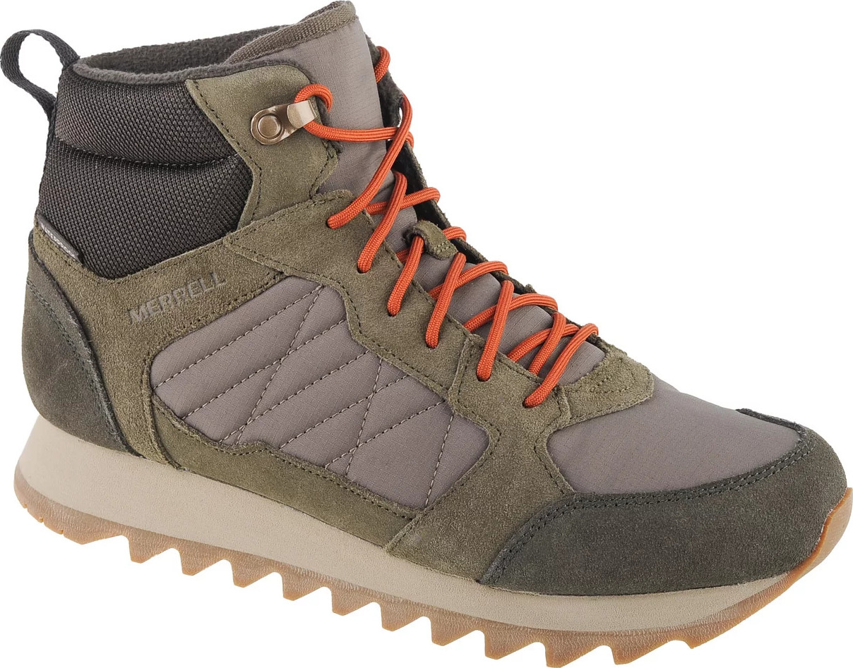 Zeleno-sivé pánske členkové topánky Merrell Alpine Sneaker Mid PLR WP 2 J004291 Veľkosť: 46