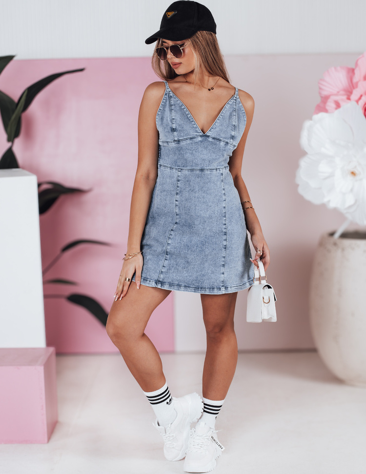 Dámske džínsové šaty na ramienka LEALA EY2568 Veľkosť: L