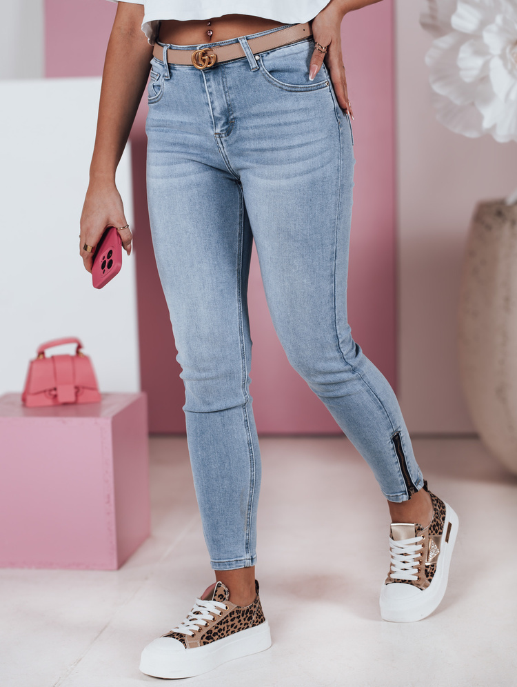 Svetlomodré skinny džínsy s ozdobným zapínaním ZIPSTYLE Dstreet UY2392 Veľkosť: S