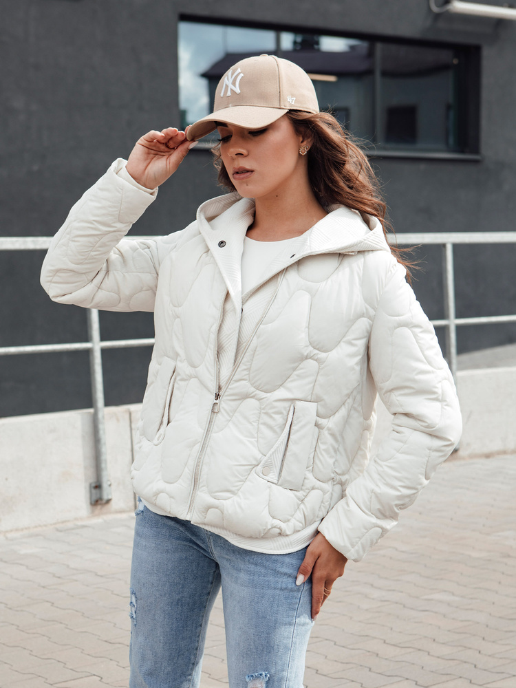 Dámska biela prešívaná bunda WINDGLAM TY4422 Veľkosť: M