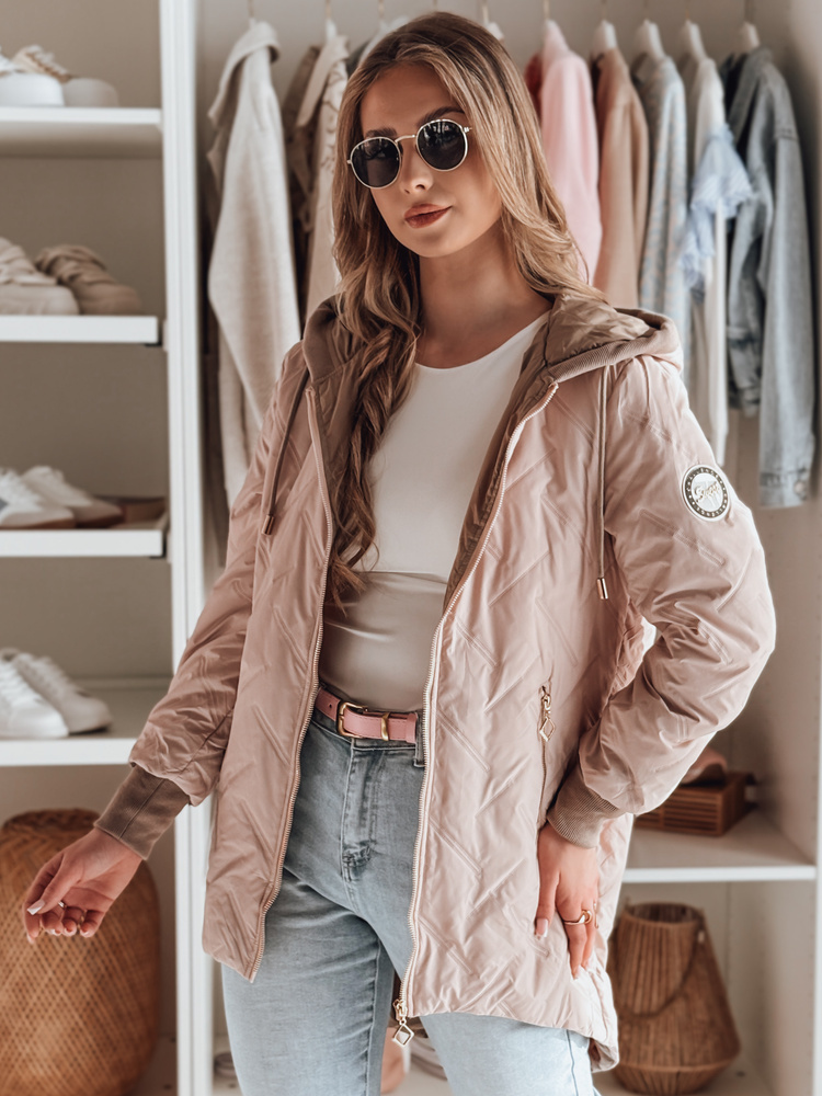 Dámska ružová prechodná bunda s kapucňou LUMERA TY4817 Veľkosť: S