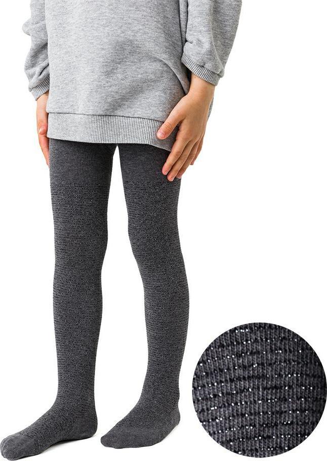 Tmavosivé vzorované dievčenské pančuchy Art. 071 FO331, GRAY MELANGE Veľkosť: 80/86