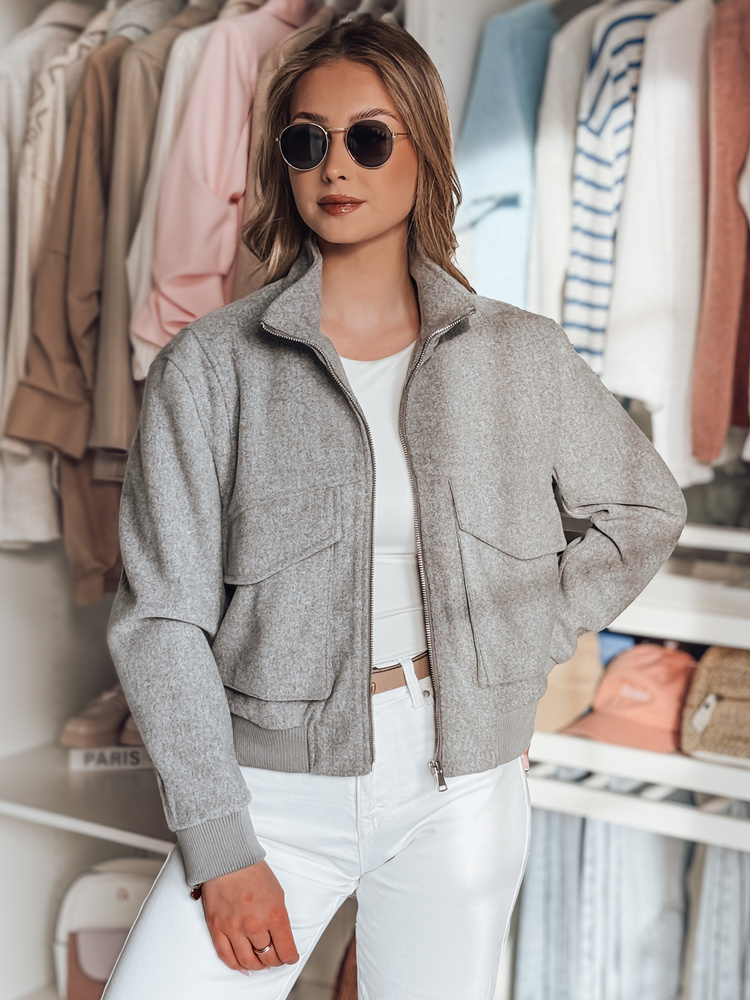 Sivá dámska oversize bombera LUMINA TY4792 Veľkosť: M