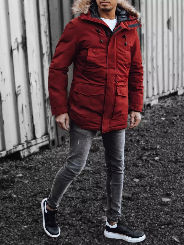 Vínová pánska zimná parka TX4275 Veľkosť: 2XL