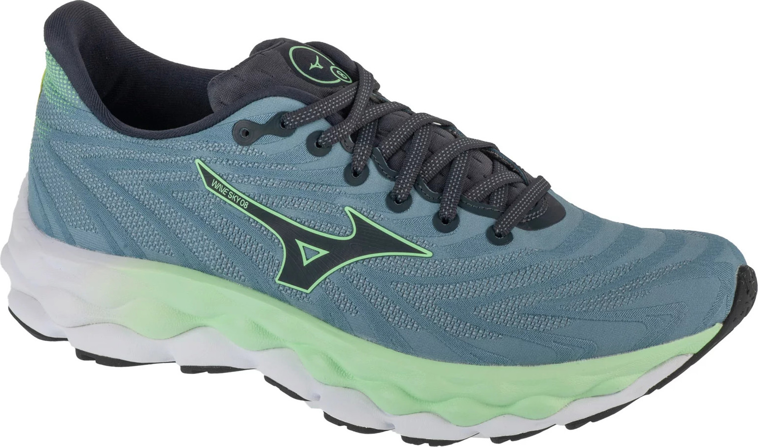 Modro-zelené pánske bežecké topánky Mizuno Wave Sky 8 J1GC240251 Veľkosť: 44,5