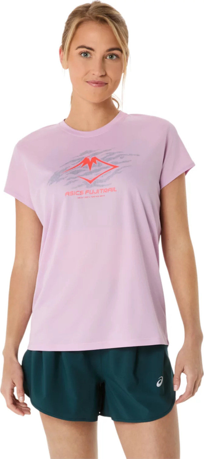 Svetlofialové dámske bežecké tričko ASICS Fujitrail Logo SS Top 2012C971-700 Veľkosť: M