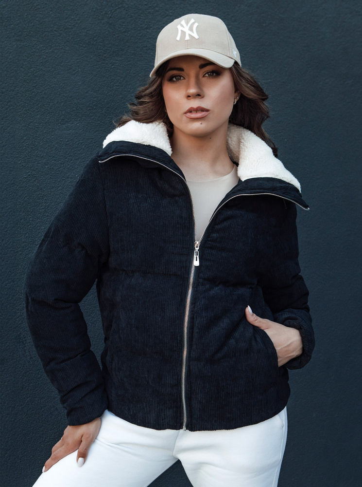 Čierna dámska menčestrová bunda TRENDYGLAM TY4357 Veľkosť: XL