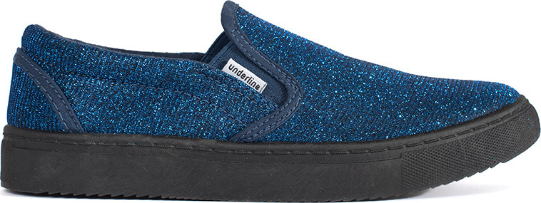 Modré brokátové tenisky slip-on T-3-1603NA Veľkosť: 39