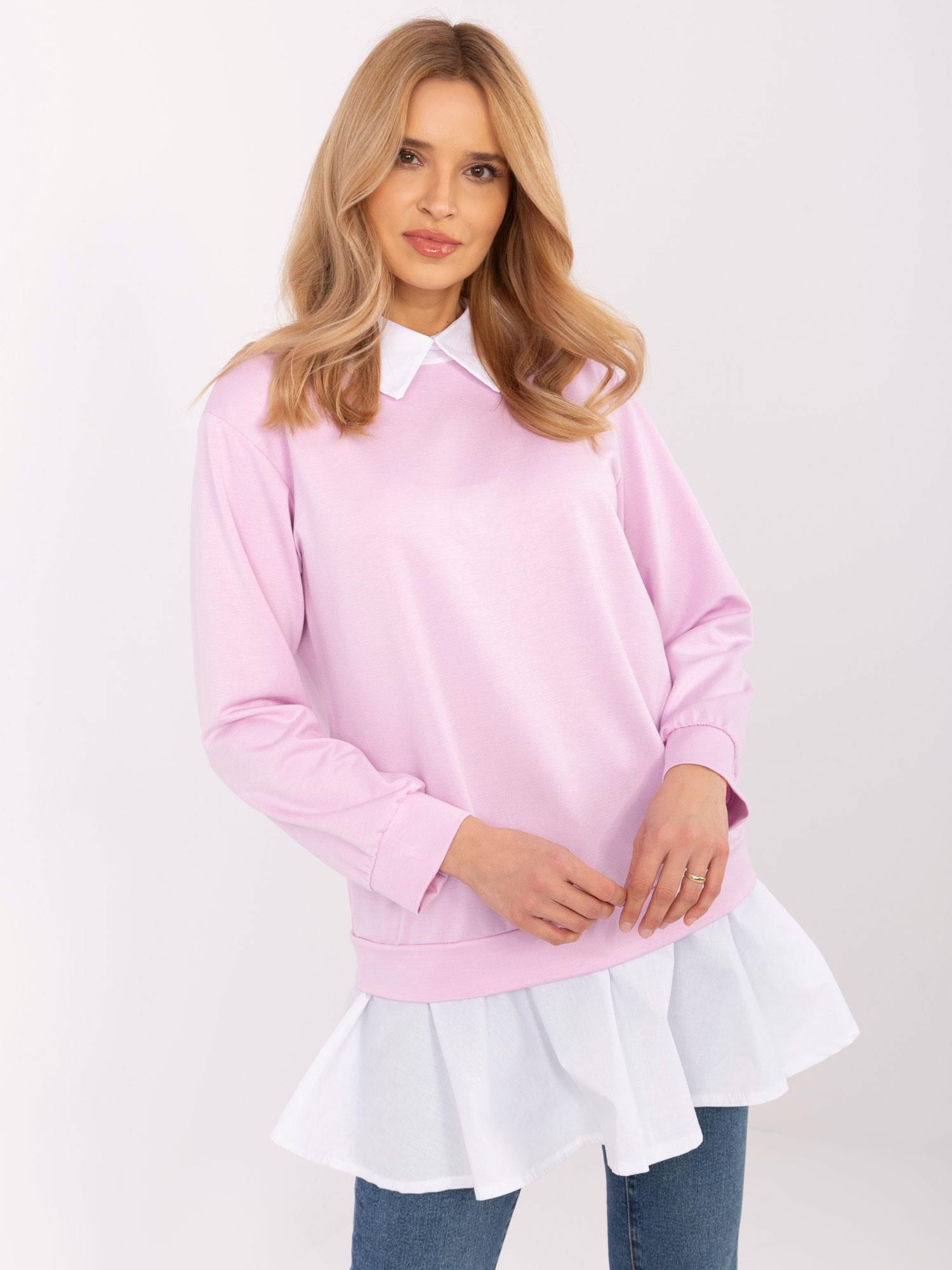 Lila blúzka s košeľovými prvkami MI-BZ-A5997.49-lila Veľkosť: ONE SIZE