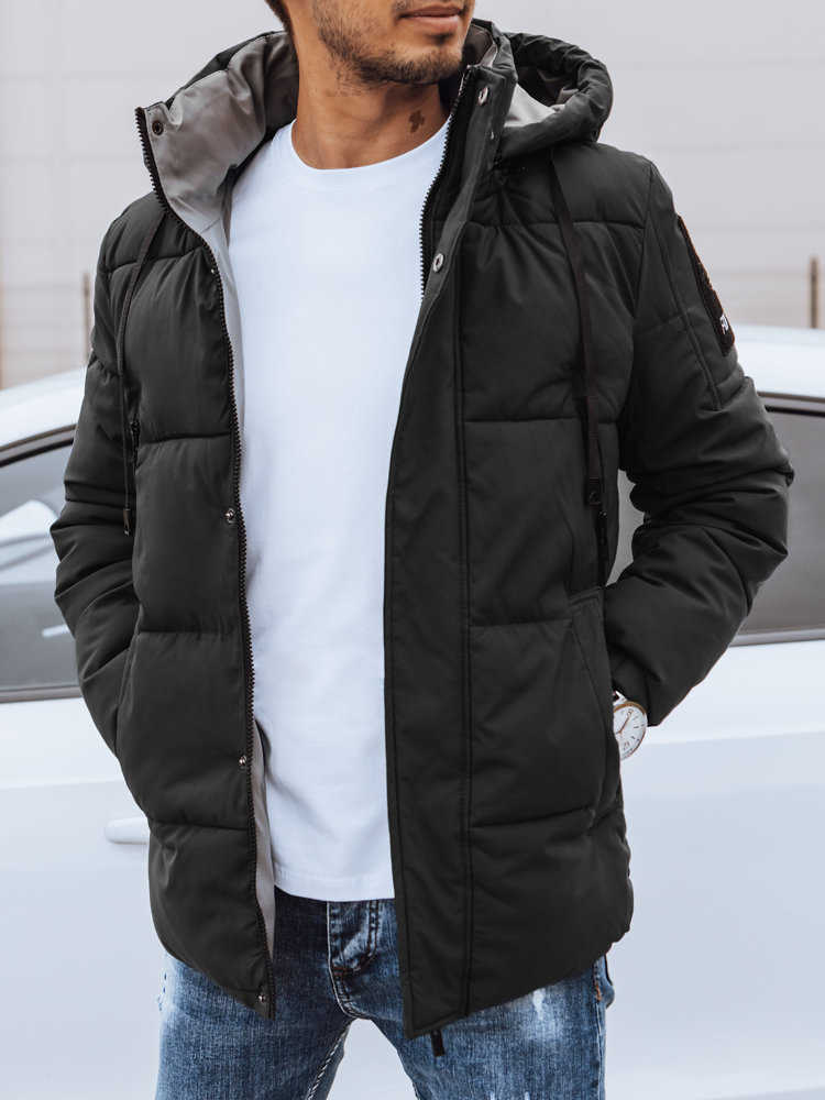 Čierna pánska štýlová bunda TX4463 Veľkosť: 3XL