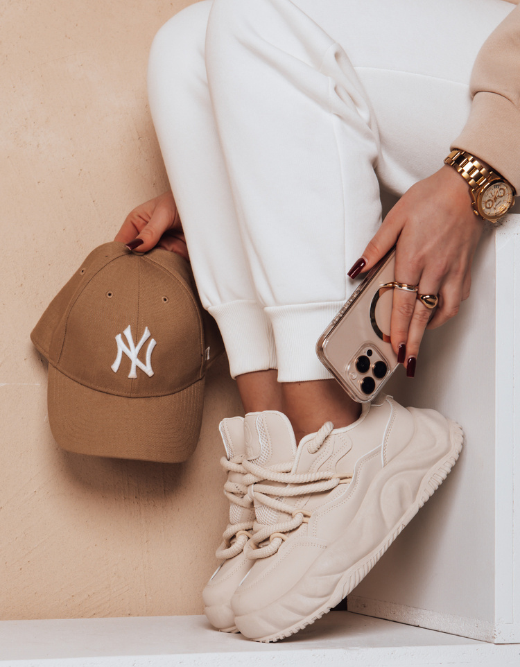 Dámske béžové tenisky na platforme LALANDRA ZY0684 Veľkosť: 38