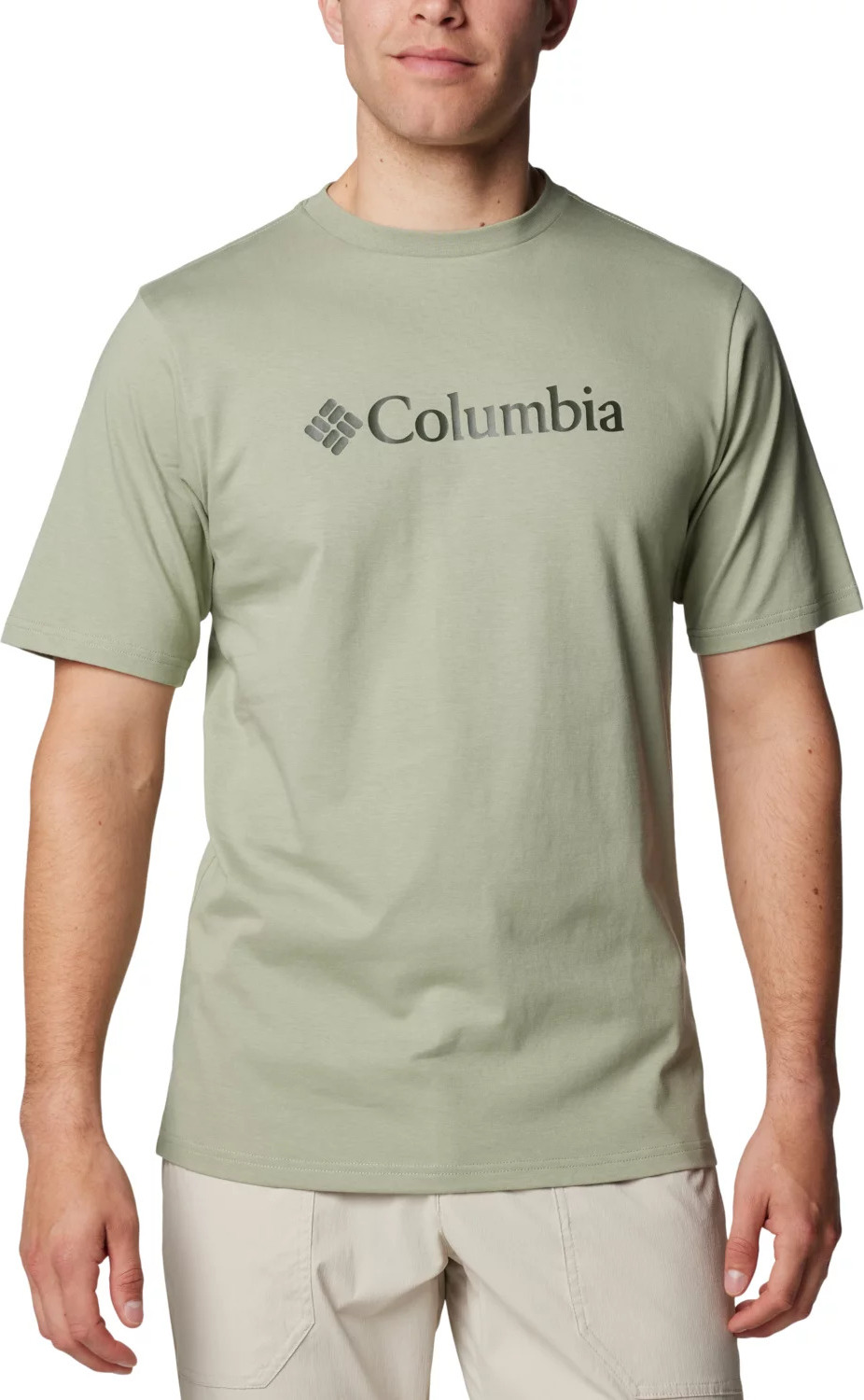 Khaki pánske tričko s krátkym rukávom Columbia CSC Basic Logo SS Tee 1680053354 Veľkosť: L