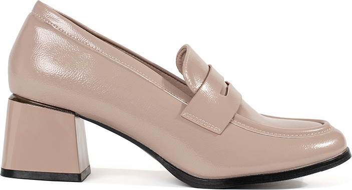 Béžové poltopánky na podpätku, podpätok 5 cm GD-FL471D.BE Veľkosť: 36