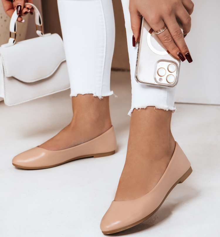 Béžové klasické dámske baleríny FRLINE ZY0670 Veľkosť: 38