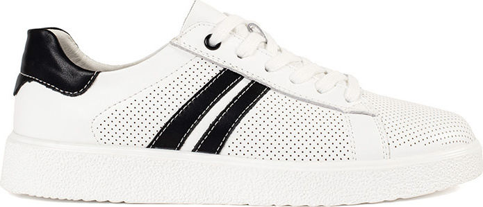 Biele dierkované tenisky z prírodnej kože GD-XF-116W Veľkosť: 37