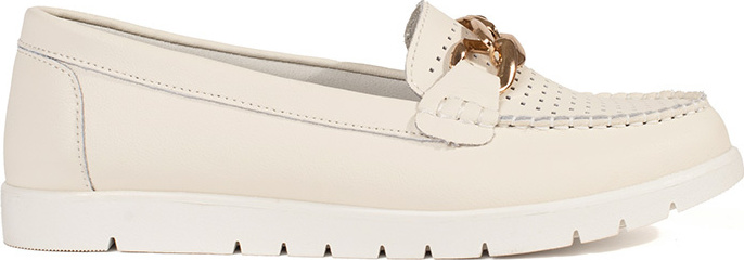 Kožené smotanové mokasíny s retiazkou GD-XF-93L.BE Veľkosť: 36