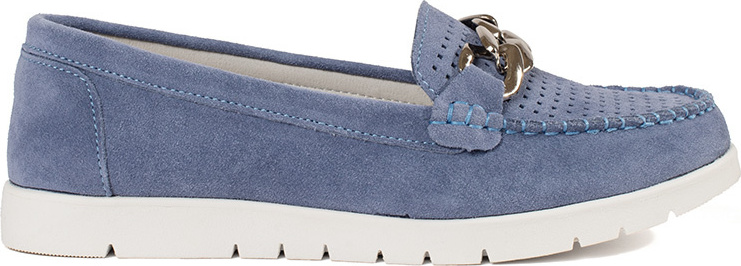 Kožené modré mokasíny s retiazkou GD-XF-93BL Veľkosť: 36