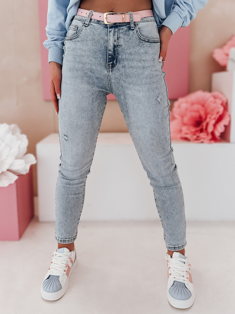 Dámske modré slim fit džínsy s vysokým pásom SKINNEX UY2476 Veľkosť: S