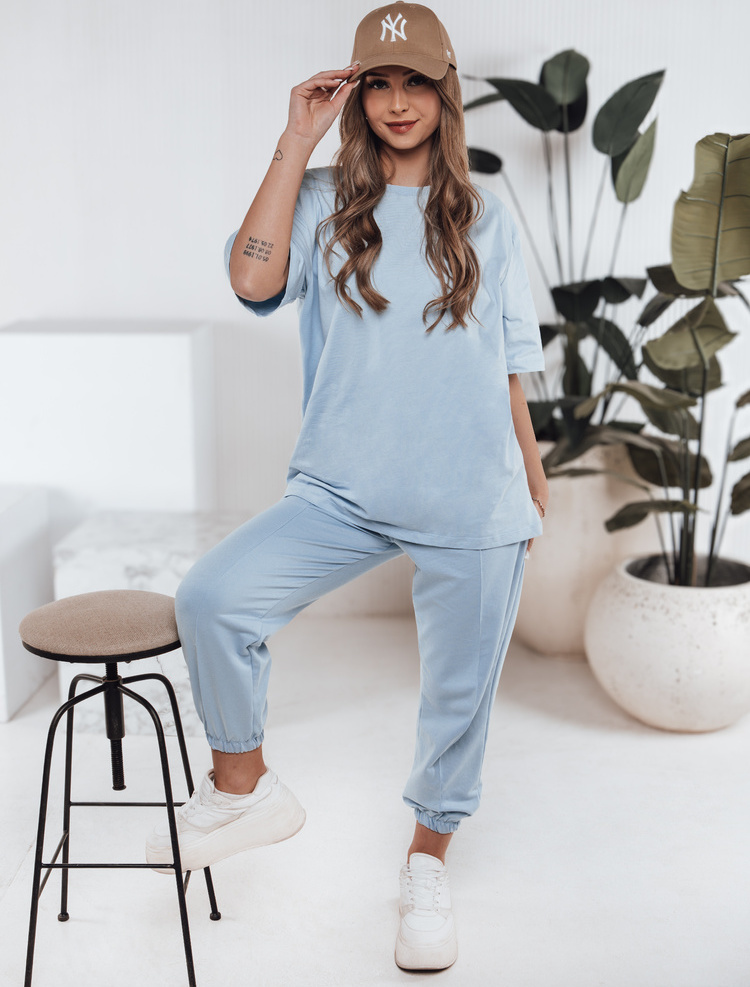 Dámska svetlomodrá tepláková súprava s oversize tričkom URBANREL AY1122 Veľkosť: L