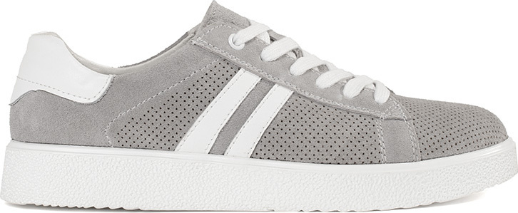 Sivé dierkované tenisky z prírodnej kože GD-XF-116G Veľkosť: 36