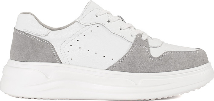 Bielo-sivé kožené sneakersy na platforme GD-XF-123W/G Veľkosť: 36