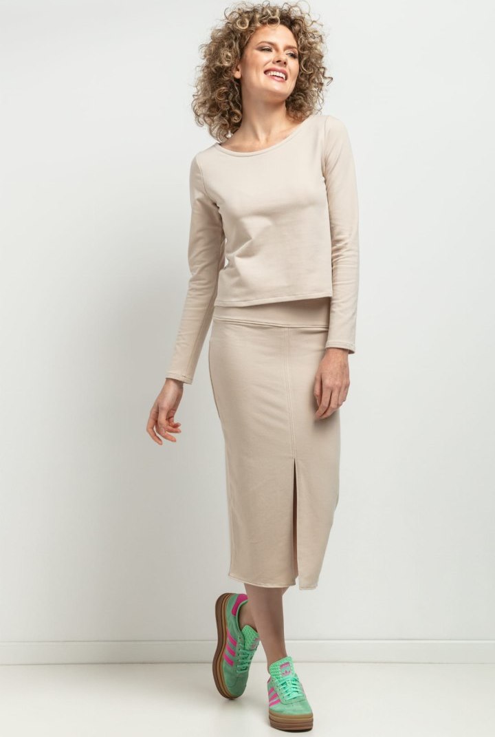 Béžová dámska ľahká mikina - mama a dcéra MMM41 - beige Rozmiar: S