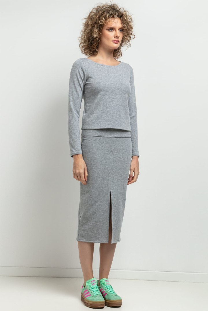 Svetlosivá dámska ľahká mikina - mama a dcéra MMM41 - light grey Rozmiar: S