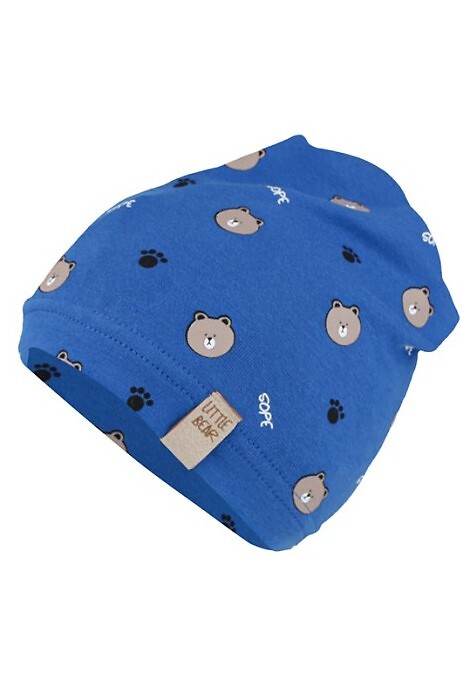 Detská jarná čiapka s medvedíkmi AJS 50-055 Veľkosť: 44-46 cm, Barva: Modrá