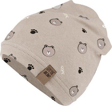 Detská jarná čiapka s medvedíkmi AJS 50-055 Veľkosť: 44-46 cm, Barva: Béžová