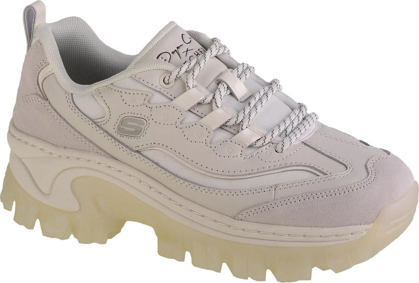 Béžové dámske sneakersy na platforme Skechers Hi-Rýdze - Doja Cat ' Lite Premium 177940-WHT Veľkosť: 36