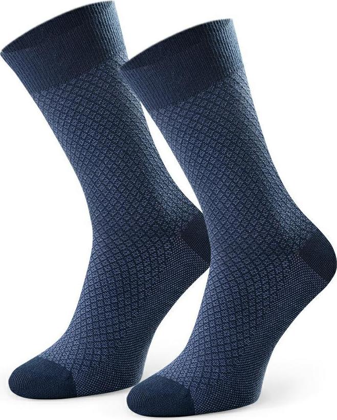 Tmavomodré pánske vysoké ponožky Art.011 ED001, NAVY BLUE Veľkosť: 45/47