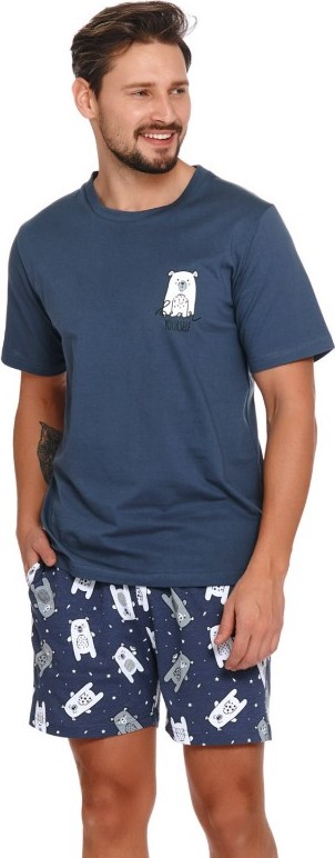 Tmavomodré krátke pyžamo "BEAR" Veľkosť: XL