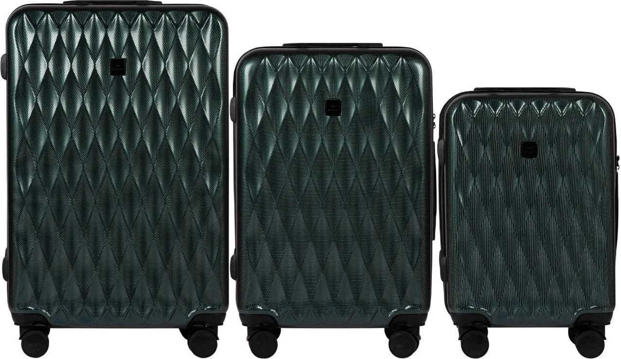 Tmavozelená sada cestovných kufrov GOLDEN EAGLE PC190, Set of 3 suitcases (L,M,S) Veľkosť: Sada kufrov