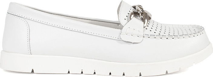 Kožené biele mokasíny na platforme GD-XF-93W Veľkosť: 39