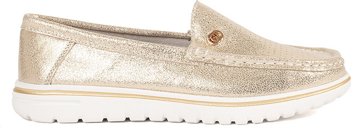 Zlaté mokasíny z prírodnej kože GD-XF-145GO Veľkosť: 36