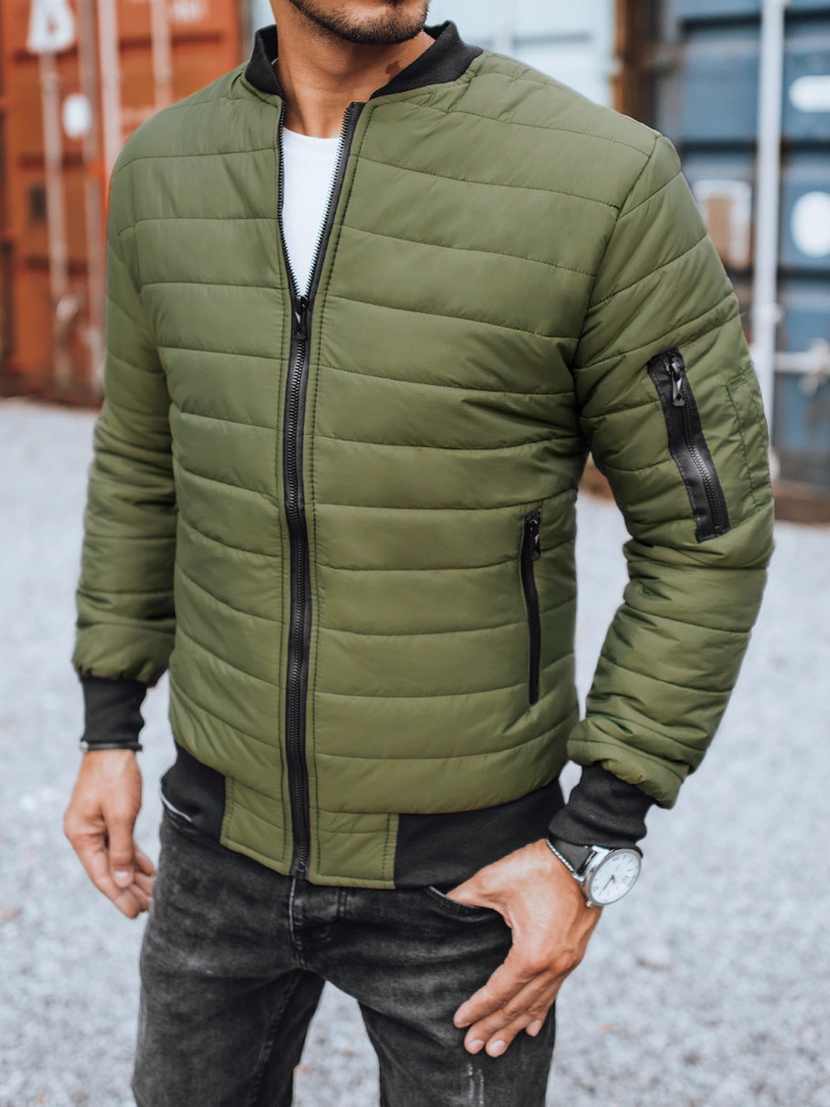 Khaki prešívaný bomber TX2211z Veľkosť: XL