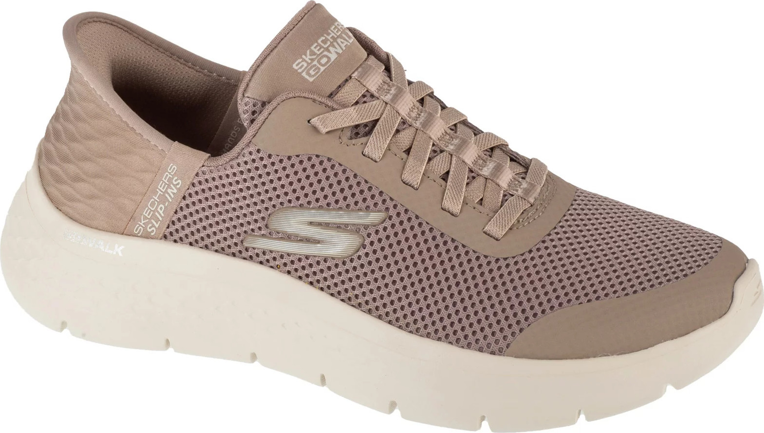 Béžové taupe dámske športové tenisky Skechers Slip-Ins: GO WALK Flex - Grand Entry 124836-TPE Veľkosť: 37