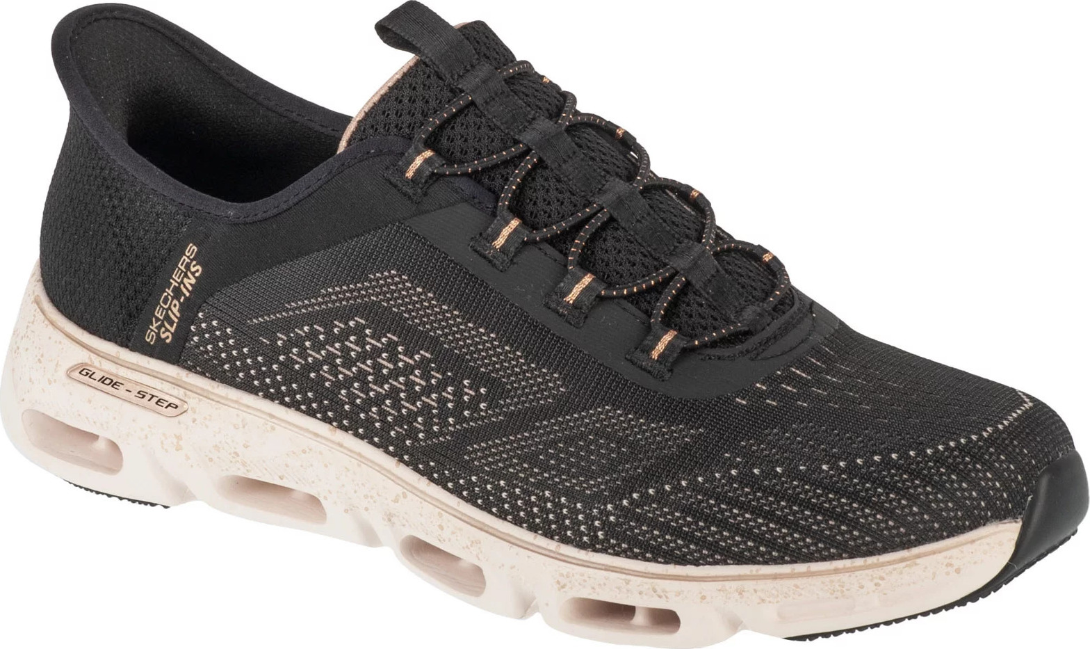 Čierne dámske tenisky Skechers Slip-Ins: Glide-Step Gratify - Pace 104610-BKGD Veľkosť: 37