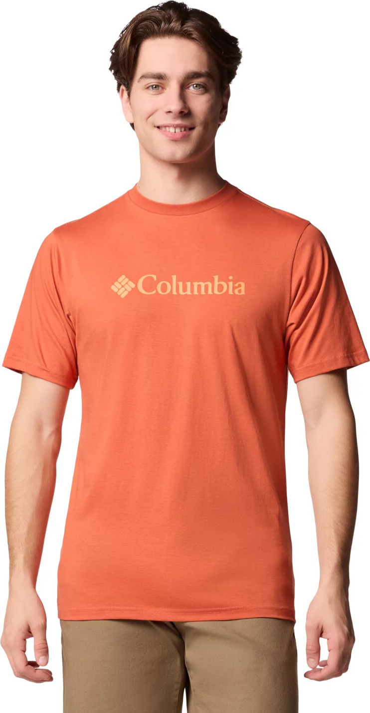 Oranžové pánske tričko s krátkym rukávom Columbia CSC Basic Logo SS Tee 1680053851 Veľkosť: L