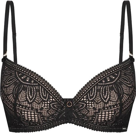 Čierno-béžová čipková push-up podprsenka Mefemi Desire Veľkosť: 75E, Barva: čierno-béžová