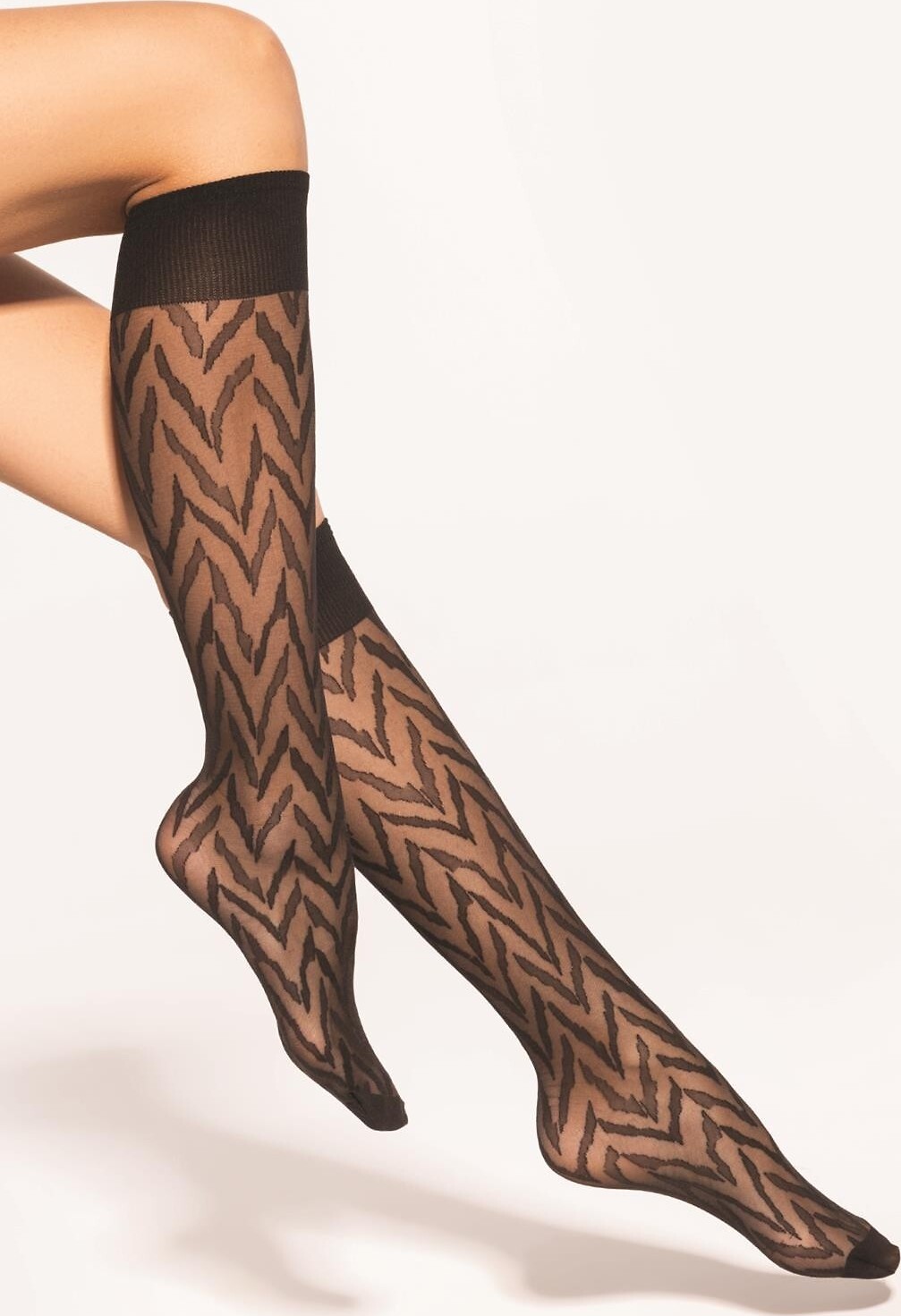 Čierne vzorované dámske silonkové podkolienky Gatta 20 deň Trendy wz.14 20 deň Veľkosť: ONE SIZE, Barva: čierna