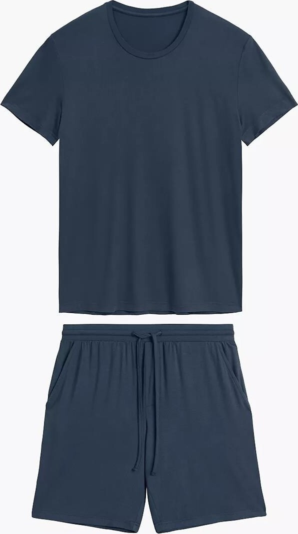 Pánske letné krátke pyžamo Atlantic BNMP-005 S-2XL meska Veľkosť: XL, Barva: tmavomodrá
