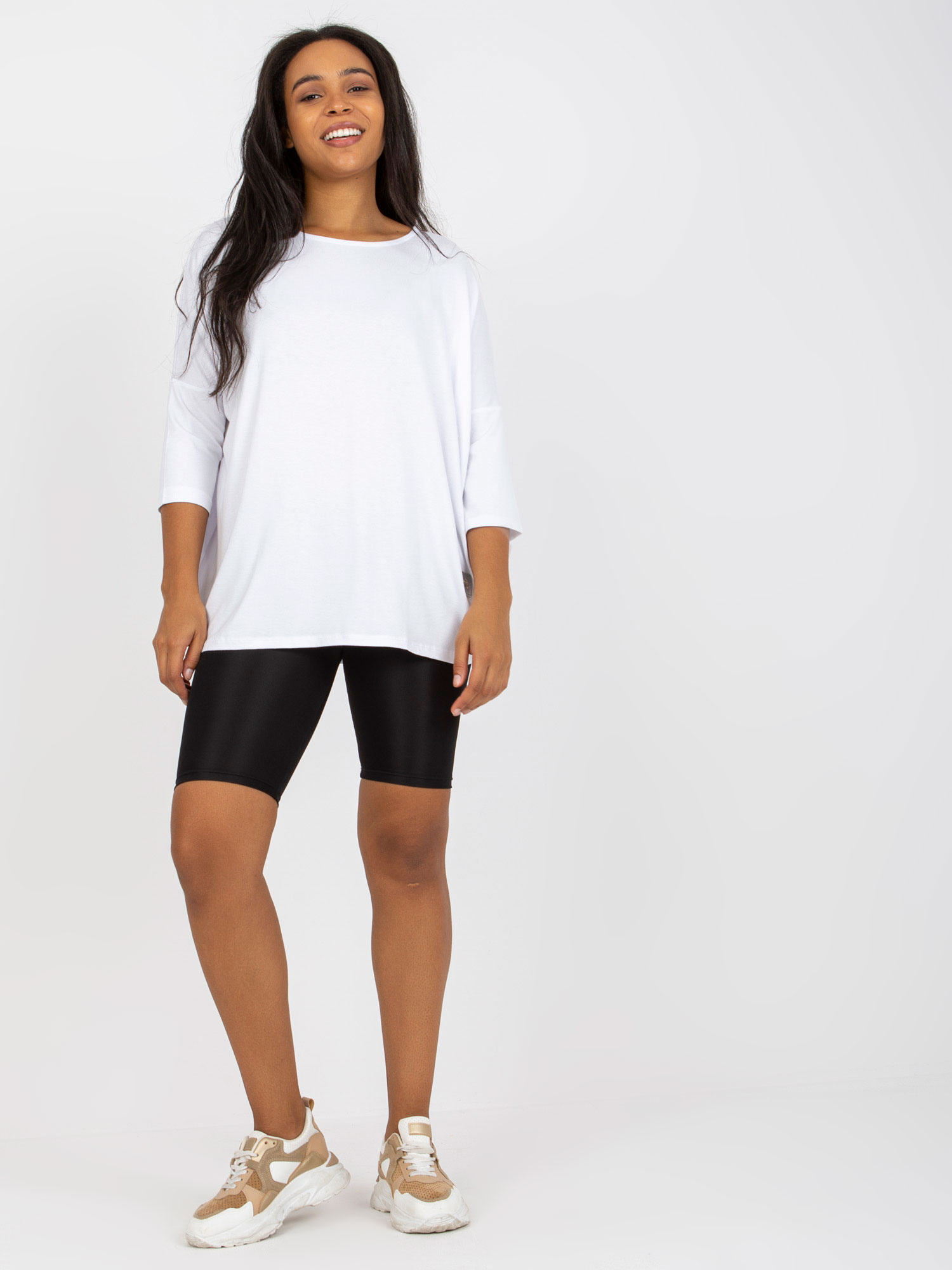 Biela voľná blúzka s 3/4 rukávom* RV-BZ-3770.92-white Veľkosť: ONE SIZE