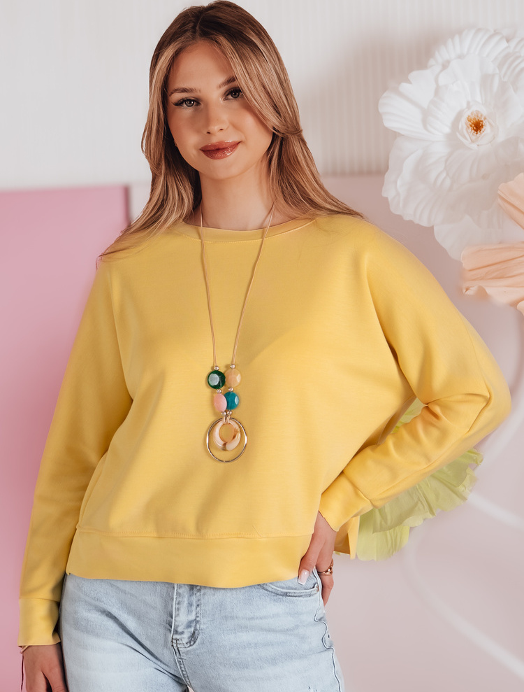 Žltá dámska ľahká krátka mikina NUBISS s príveskom RY2798 Veľkosť: ONE SIZE