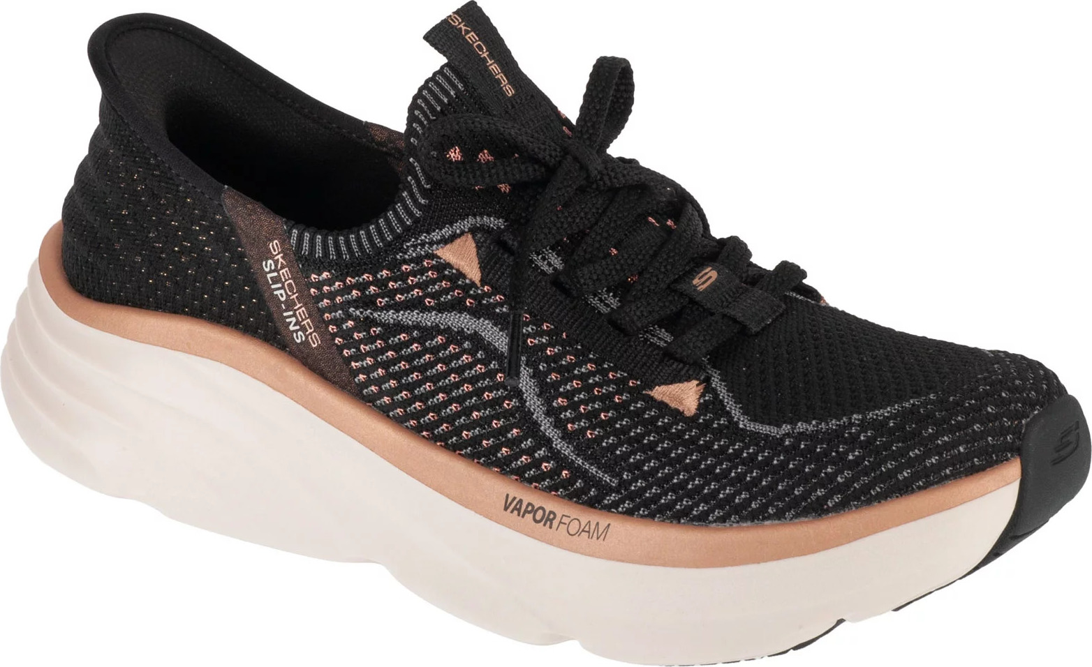Čierne dámske športové tenisky Skechers Slip-Ins: D'lux Vapor - Evening Glow 150584-BKRG Veľkosť: 35,5