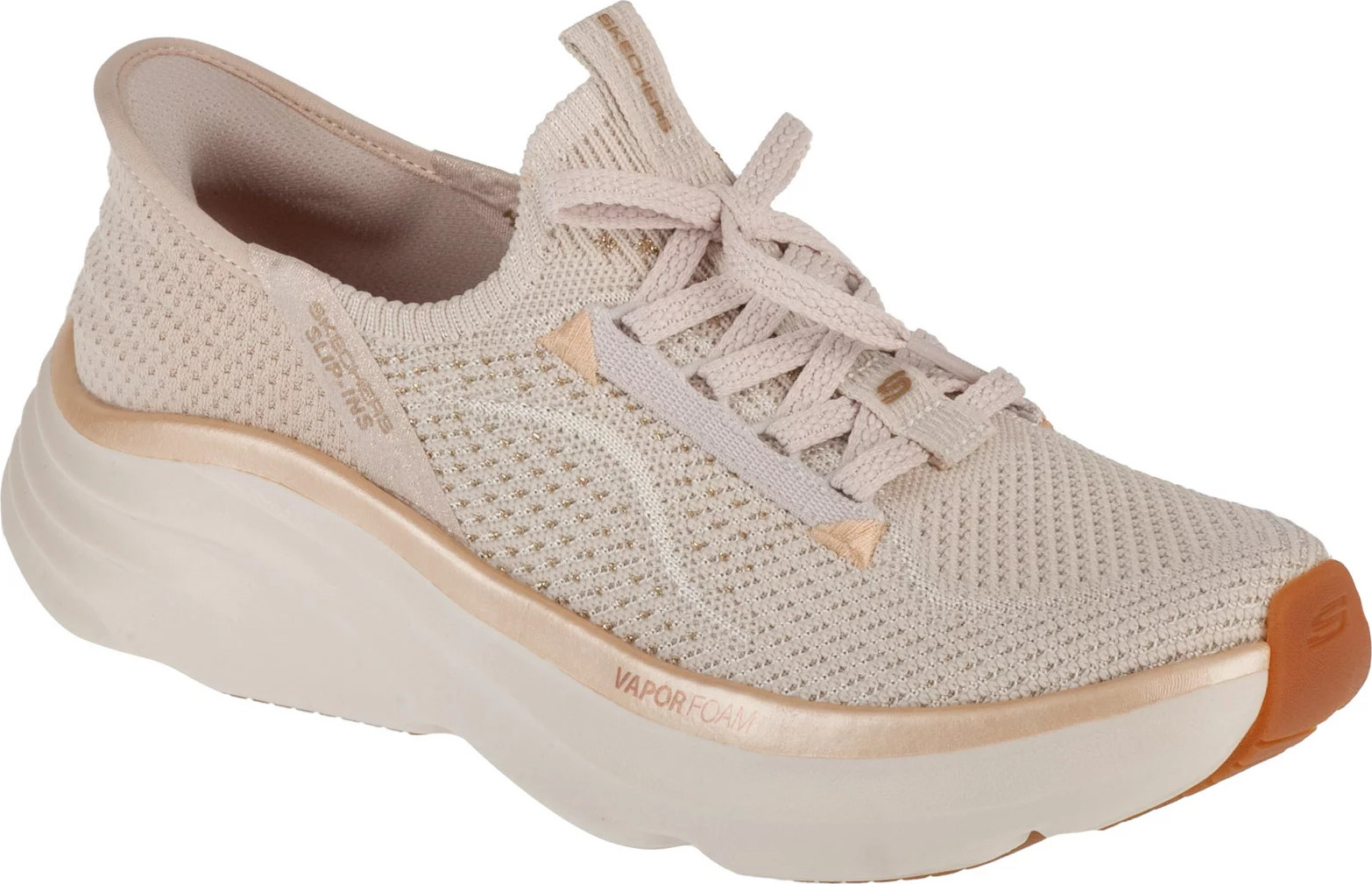 Béžové dámske športové tenisky Skechers Slip-Ins: D'lux Vapor - Evening Glow 150584-NTGD Veľkosť: 35,5