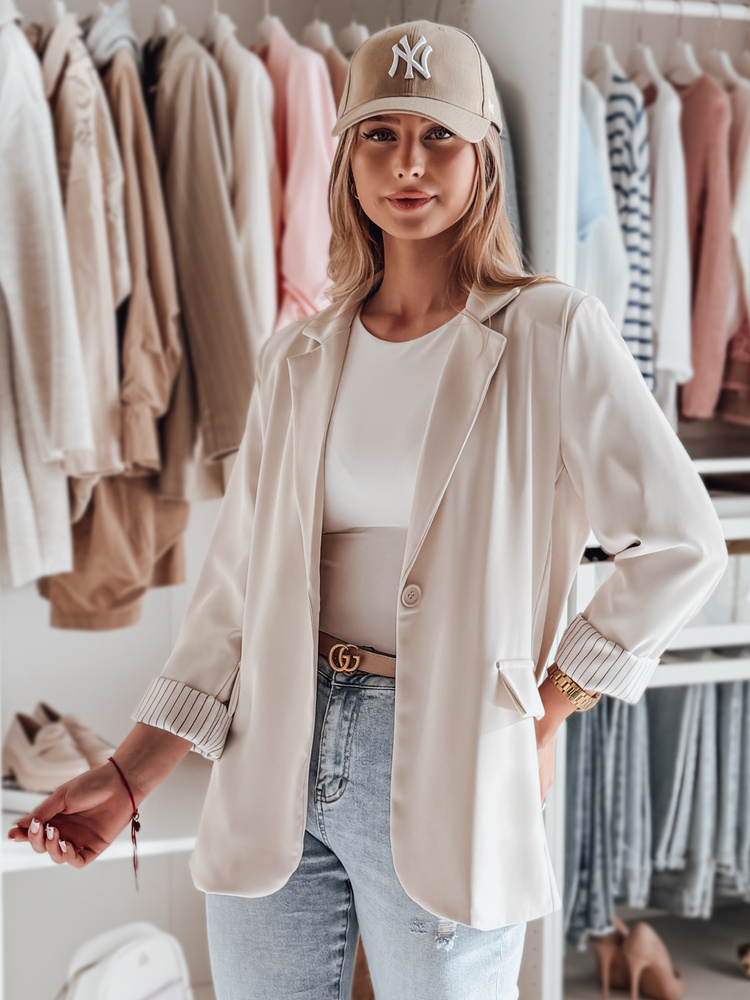 Smotanový dámsky blejzer RESIDAL PY0122 Veľkosť: ONE SIZE