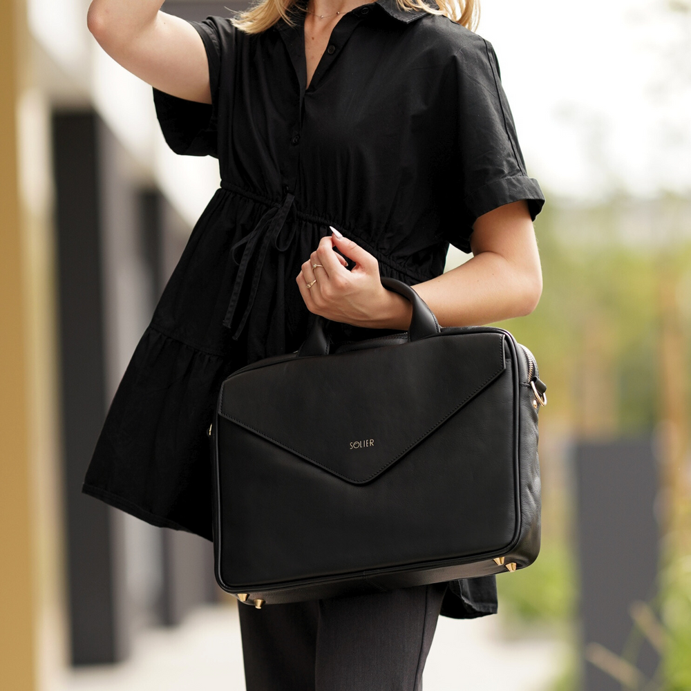 Elegantná čierna dámska taška na notebook FL15 POSITANO BLACK Veľkosť: ONE SIZE